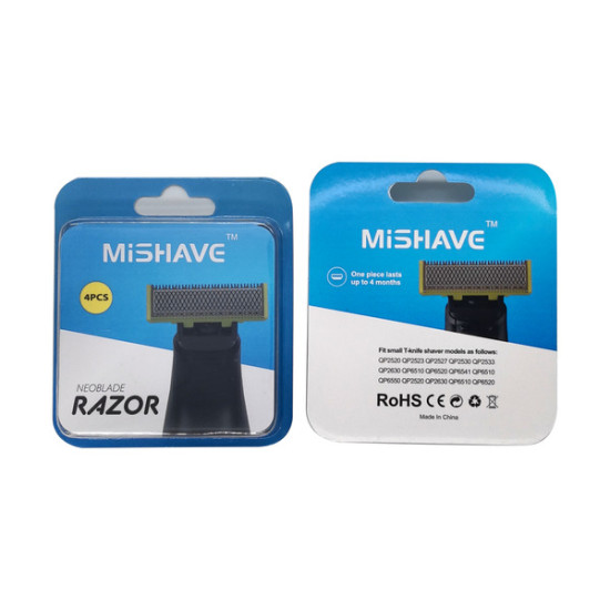 MISHAVE συσκευασία 4 τεμαχίων . Premium Quality συμβατά με όλες τις μηχανές Philips OneBlade. MISHAVE συσκευασία 4 τεμαχίων . Premium Quality συμβατά με όλες τις μηχανές Philips OneBlade.