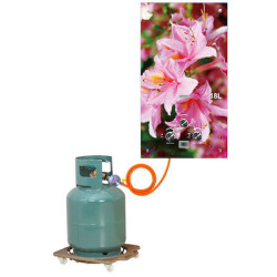 COMSYSTEM JSD18L-311 Ταχυθερμαντήρας υγραερίου LPG με υαλογραφία άνθη . 18 λίτρα ανά λεπτό , 34 KW . Λειτουργεί με μπαταρίες. Διαστασεις 620*340*180mm .