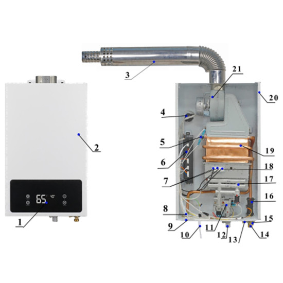 COMSYSTEM JSG HB02 Ταχυθερμαντήρας Φυσικού Αερίου NG 22 KW ,11 λίτρα ανά λεπτό . Λειτουργεί με 220 V. Χρήση επαγγελματική και Οικιακή Διαστασεις 550*340*170mm .Πιστοποιητικό CE
