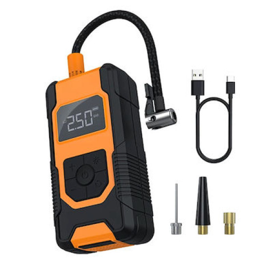 Φορητή Ηλεκτρική Τρόμπα με μπαταρία 7500 mAh χρώμα πορτοκαλί