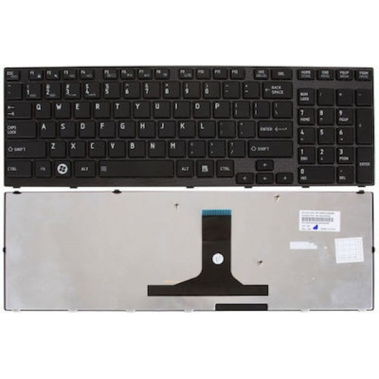ΠΛΗΚΤΡΟΛΟΓΙΟ ΓΙΑ LAPTOP TOSHIBA SATELLITE A660 A660D A665 A665D MP-09N53US66981 PK130CX2C00 K000101550 US LAYOUT WITH FRAME BLACK NEW