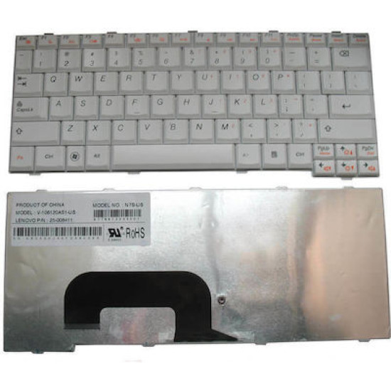 ΠΛΗΚΤΡΟΛΟΓΙΟ ΓΙΑ  LAPTOP LENOVO IdeaPad S12 N7S US LAYOUT ΑΣΠΡΟ ΚΑΙΝΟΥΡΙΟ