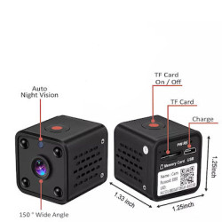 Spy Camera cloud HD 1080P , 5 MP , WiFi 2,4 GHz , Night Vision ,  Γωνία λήψης 150 μοίρες , υποστηρίζει μνήμη SD 64 GB , Διαθέτει μικρόφωνο .  Διαστάσεις 4.6*4.6*3.2 cm . Δεν συμπεριλαμβάνει τροφοδοτικό . Εύκολη τοποθέτηση.