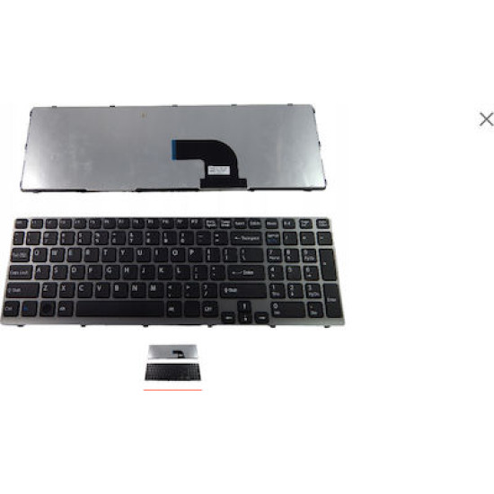 ΠΛΗΚΤΡΟΛΟΓΙΟ ΓΙΑ ΦΟΡΗΤΟ ΥΠΟΛΟΓΙΣΤΗ SONY VAIO SVE15 SVE17 US LAYOUT ΜΕ ΓΚΡΙ FRAME ΜΑΥΡΟ ΚΑΙΝΟΥΡΙΟ