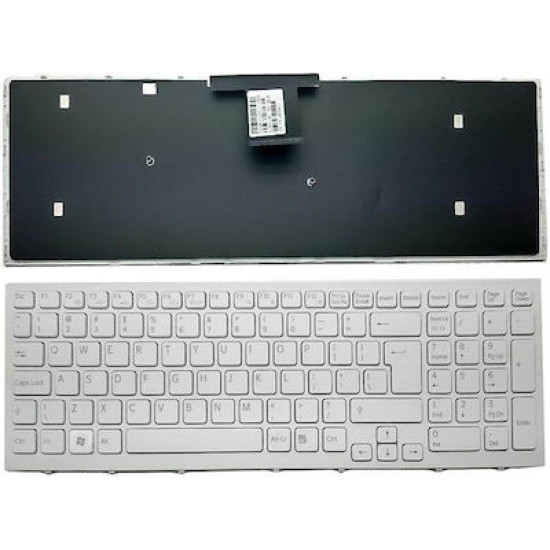 ΠΛΗΚΤΡΟΛΟΓΙΟ ΓΙΑ ΦΟΡΗΤΟ ΥΠΟΛΟΓΙΣΤΗ SONY Vaio VPC-EB Vaio Pcg-61511T US LAYOUT ΜΕ FRAME ΑΣΠΡΟ ΚΑΙΝΟΥΡΙΟ