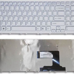ΠΛΗΚΤΡΟΛΟΓΙΟ ΓΙΑ ΦΟΡΗΤΟ ΥΠΟΛΟΓΙΣΤΗ SONY Vaio VPC-EL VPCEL VPC-EL111T VPC-EL13FX VPC-EL15FX/B US LAYOUT ΜΕ FRAME ΑΣΠΡΟ ΚΑΙΝΟΥΡΙΟ