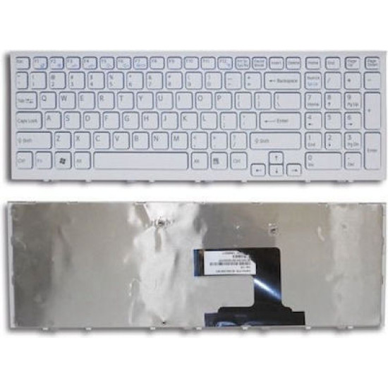 ΠΛΗΚΤΡΟΛΟΓΙΟ ΓΙΑ ΦΟΡΗΤΟ ΥΠΟΛΟΓΙΣΤΗ SONY Vaio VPC-EL VPCEL VPC-EL111T VPC-EL13FX VPC-EL15FX/B US LAYOUT ΜΕ FRAME ΑΣΠΡΟ ΚΑΙΝΟΥΡΙΟ