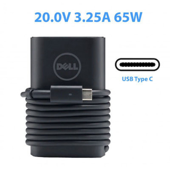 ΦΟΡΤΙΣΤΗΣ ΓΙΑ laptop DELL HA65NM170 20V /3,25 A,65 Watt USB-TYPE C  100% ΓΝΗΣΙΟ ΚΑΙΝΟΥΡΙΟ